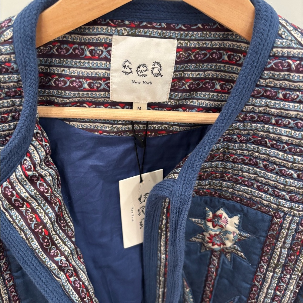Sea New York blue flower quilted cotton Jacket - Picture 3 of 11